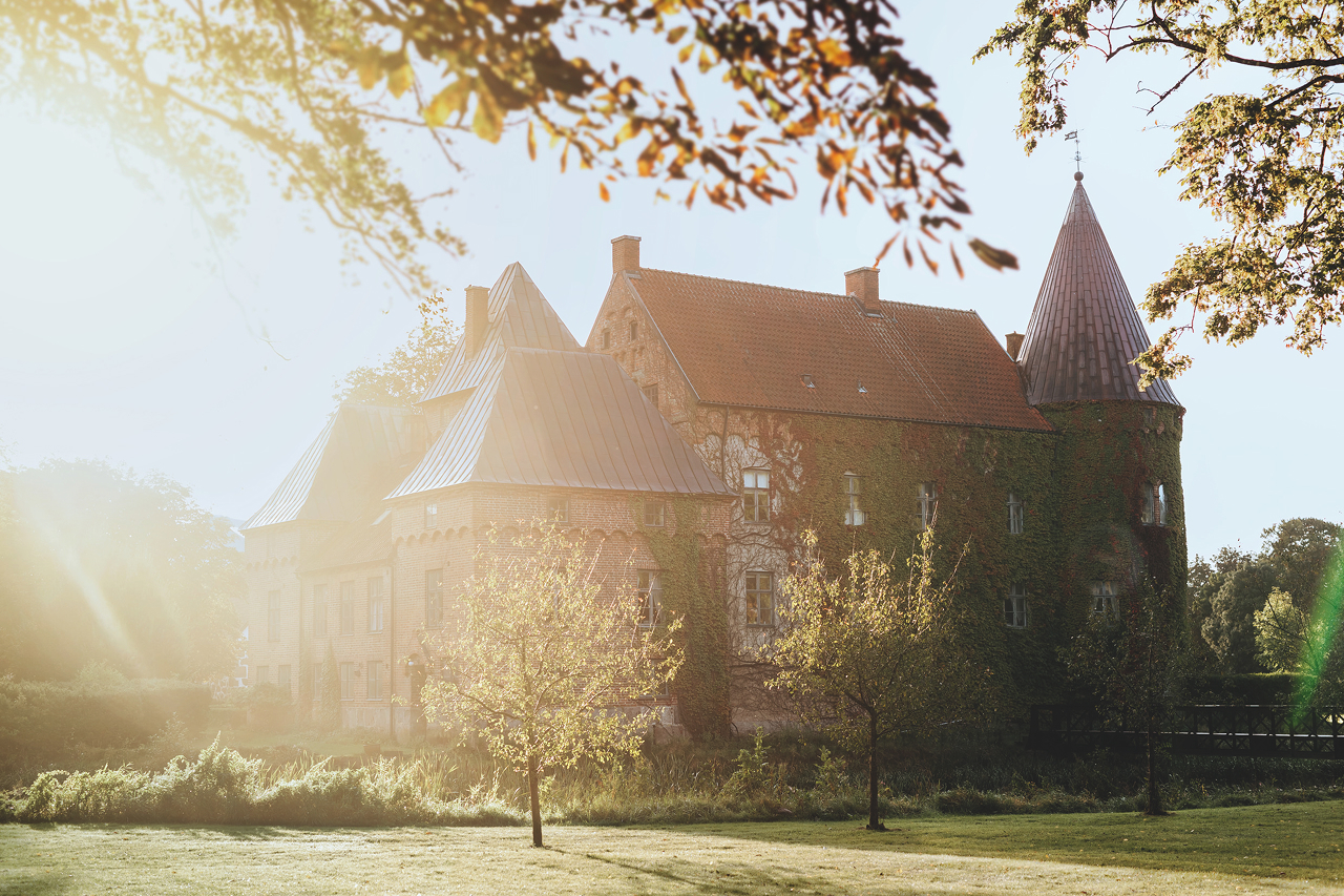 small swedish castle in sunlight